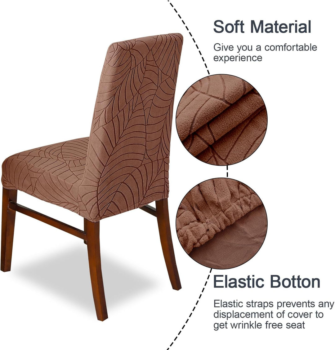 SHENGYIJING Stretch Set of 2 or 4 or 6 Waterproof Dining Chair Covers for Dining Room, Removable and