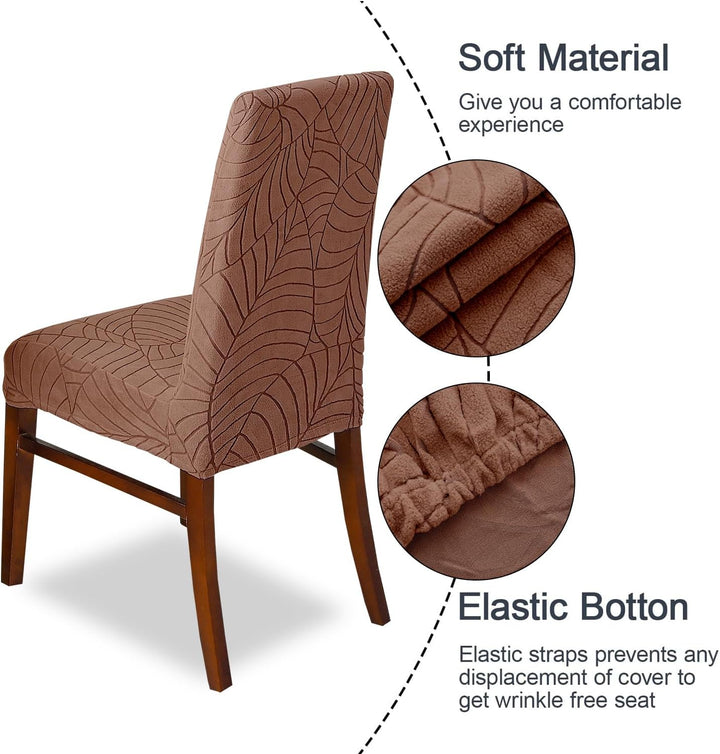 SHENGYIJING Stretch Set of 2 or 4 or 6 Waterproof Dining Chair Covers for Dining Room, Removable and