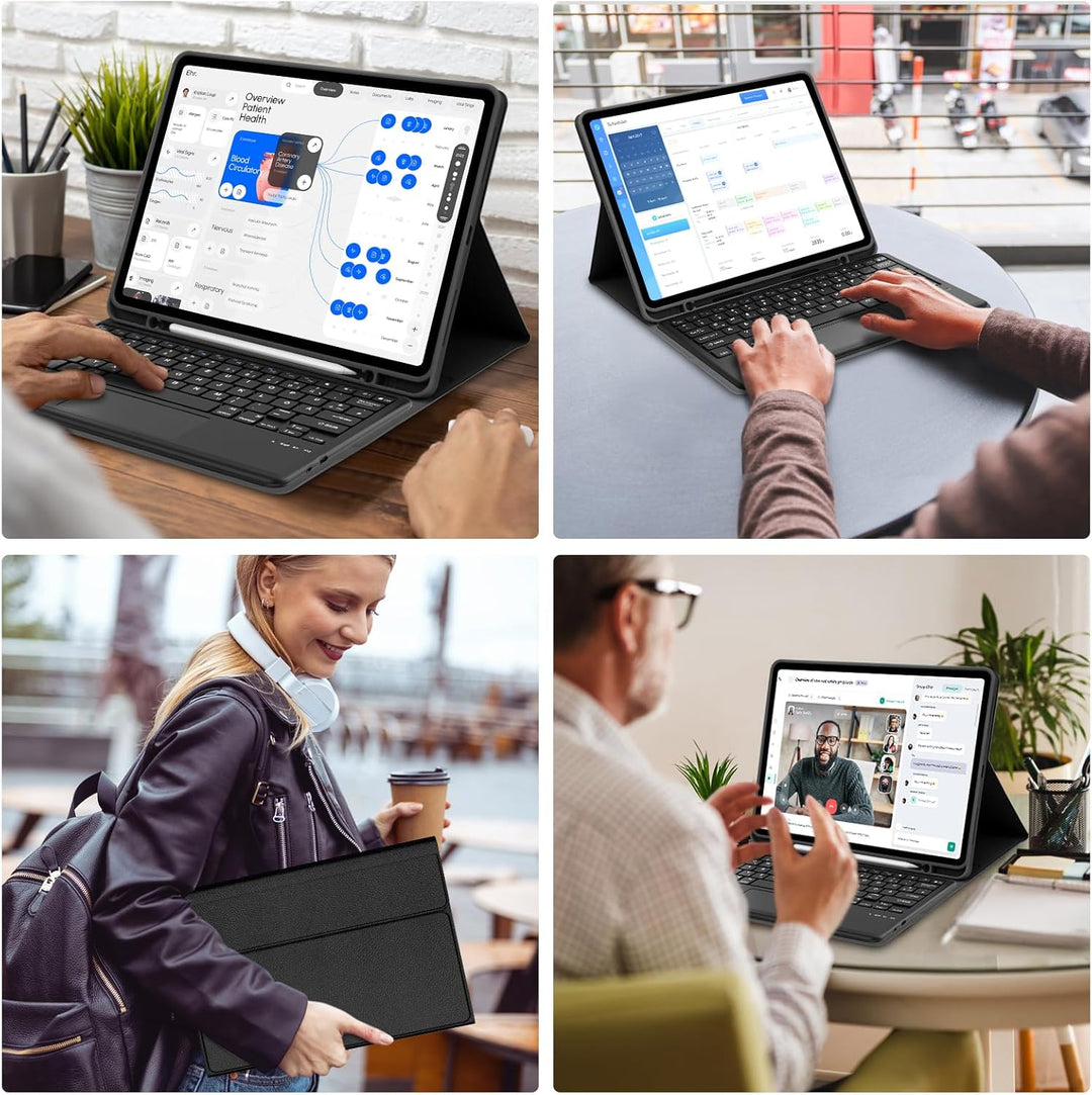IVEOPPE Tastatur für iPad Pro 12,9, Hülle mit Tastatur für iPad Pro 6. Generation, Bluetooth QWERTZ
