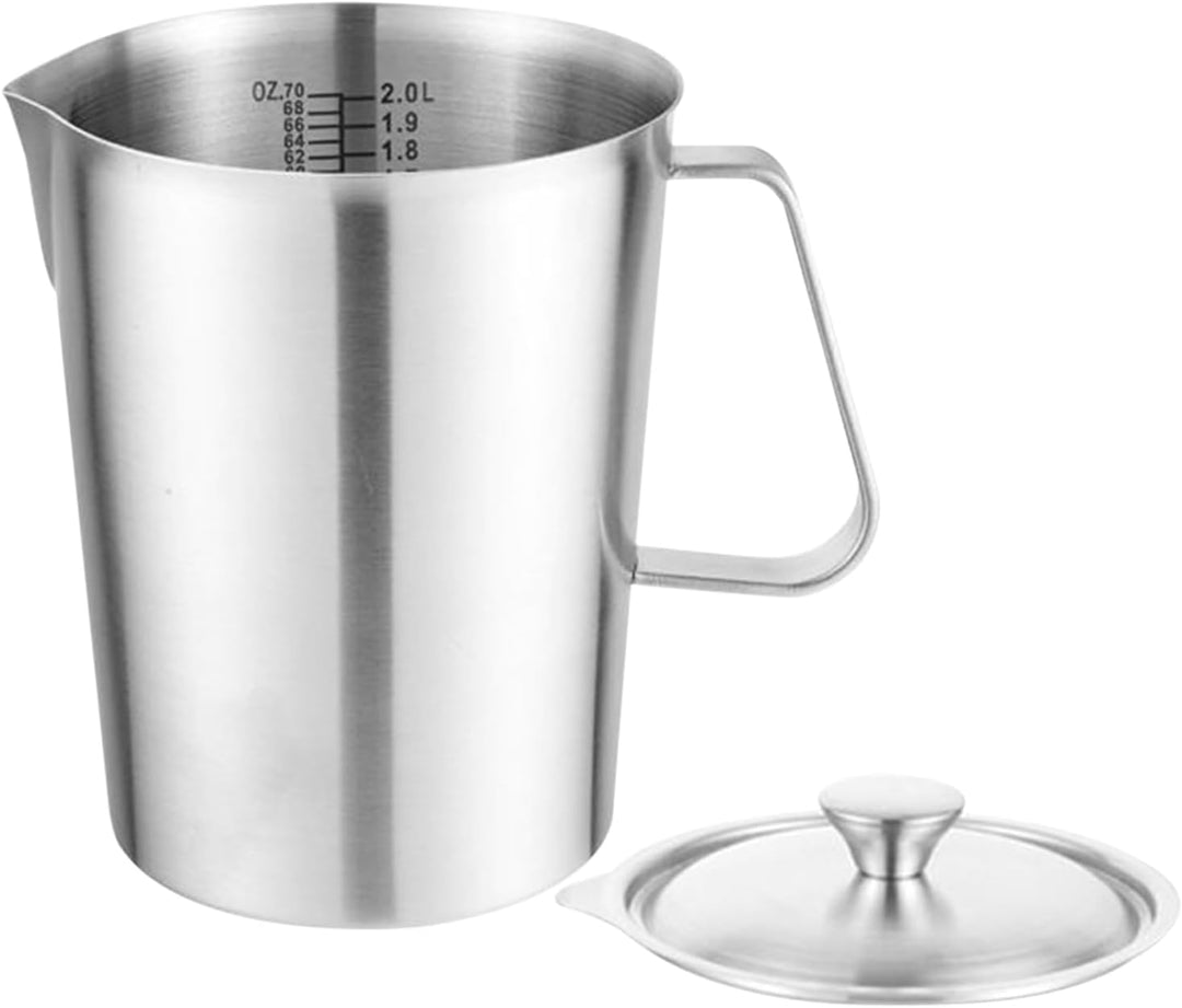 Milchschäumer Kanne, Effizienter Milchschäumkrug, 2 Liter Edelstahl Messbecher Mit Präzisionsskala F