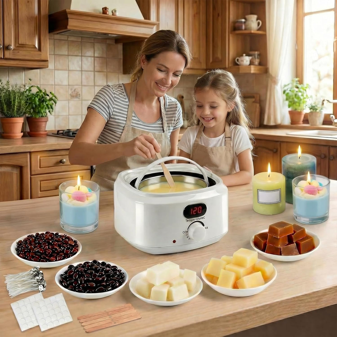 Wachsschmelzer, Elektrischer Wachsschmelzer, 500ml Kerzen Selber Machen Set, Elektrischer Wachsschme
