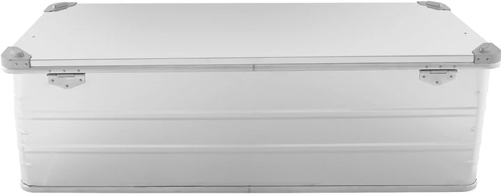 Alubox Alukiste abschliessbar E159 - Premium Aluminium Lagerbox 159 Liter - Deckel mit Aluminium Dru