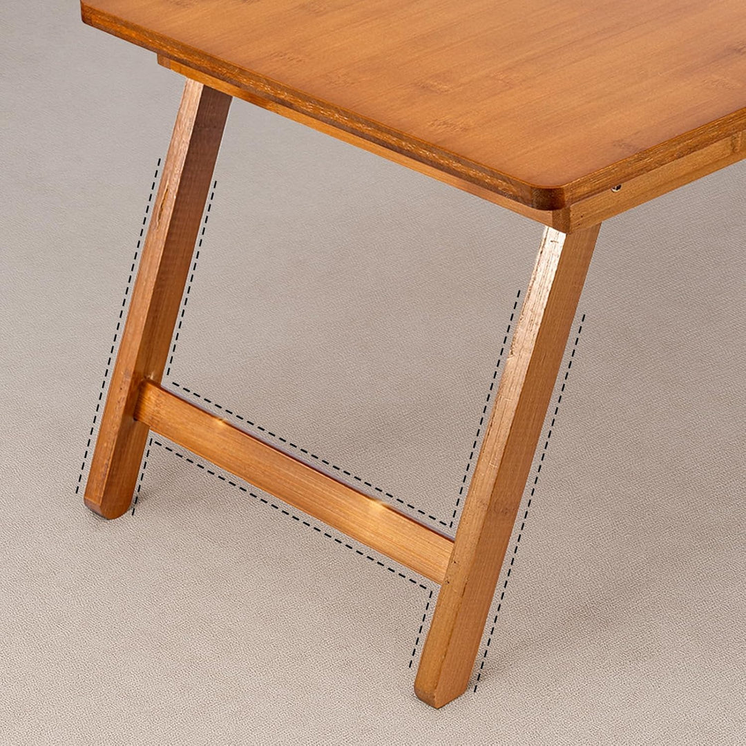 Niedriger Klapptisch aus Bambus 67x34x27 cm – Kleiner Faltbarer Beistelltisch für Balkon, Camping, S