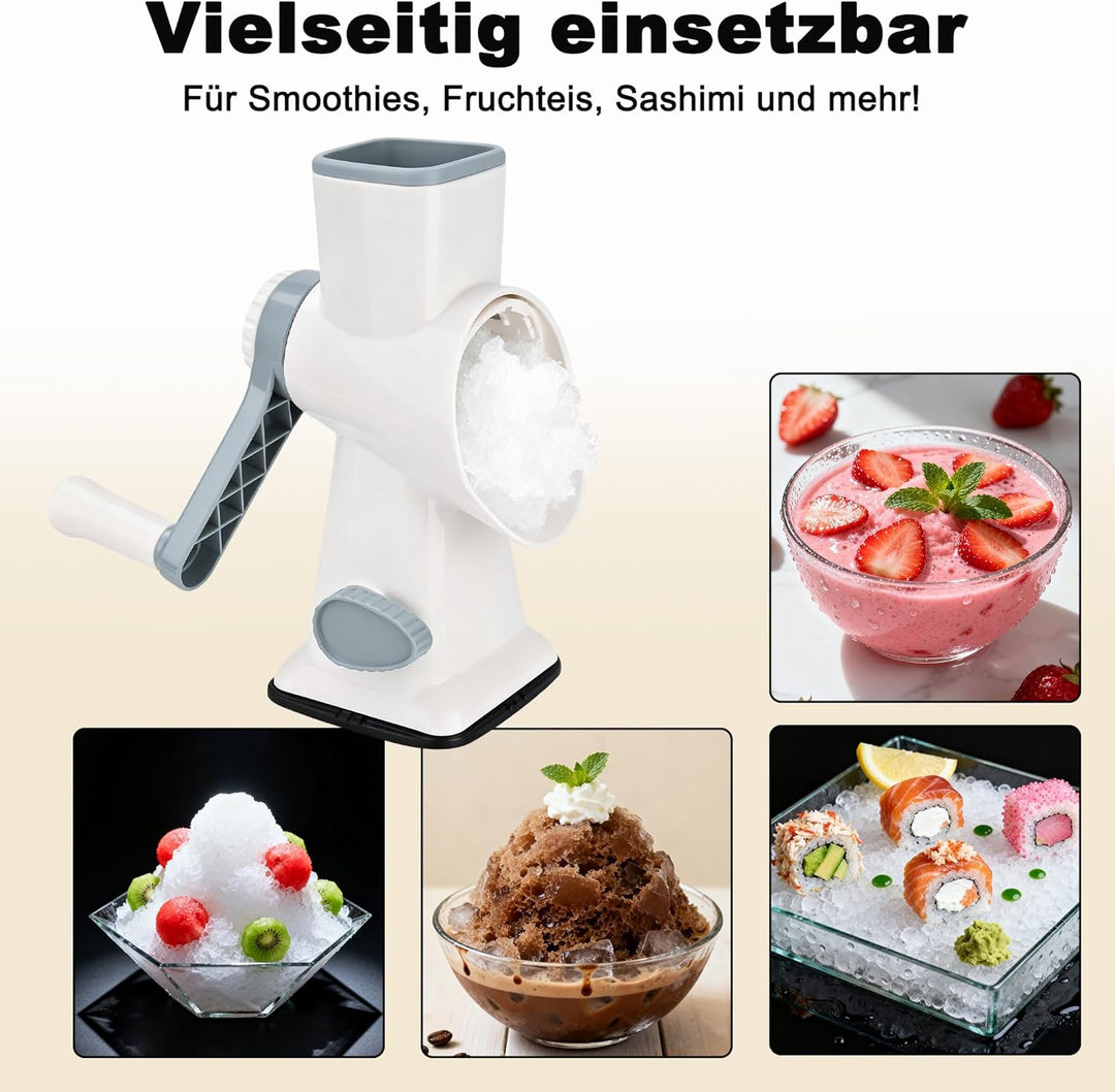 Manueller Eiscrusher & Slushy Maker,Tragbarer Crushed Ice Maker Mit Edelstahlklingen, Rutschfestem S