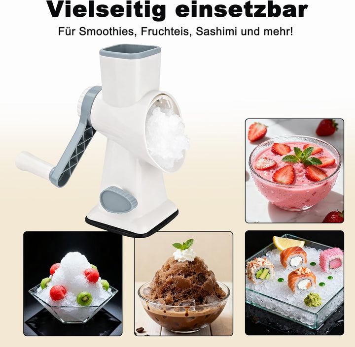 Manueller Eiscrusher & Slushy Maker,Tragbarer Crushed Ice Maker Mit Edelstahlklingen, Rutschfestem S