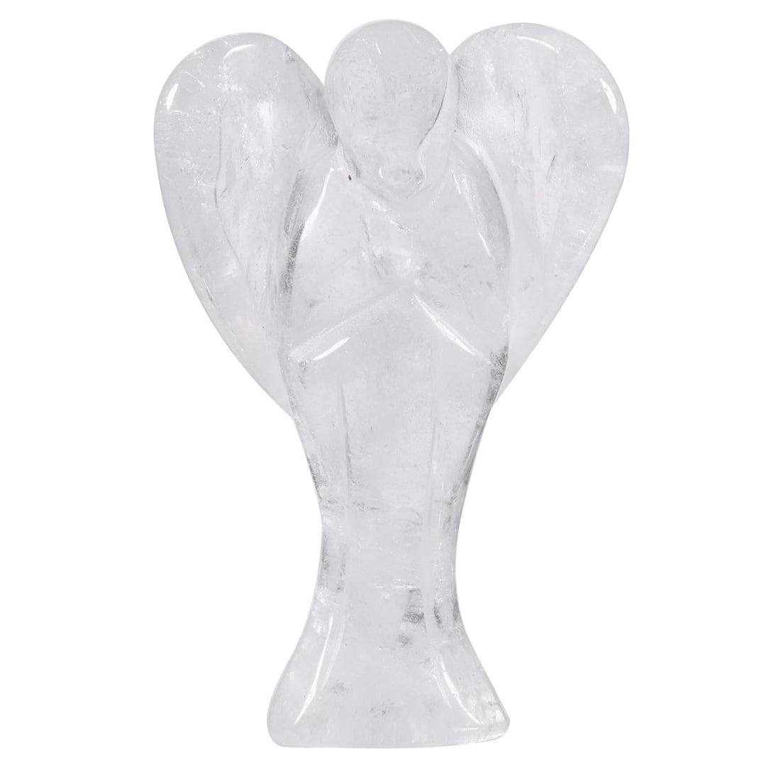 Nupuyai 7.3cm Bergkristall Edelstein Engel Figur Stein Schutzengel Figur Deko Jade Taschenengel Glüc