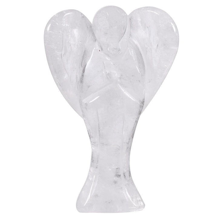 Nupuyai 7.3cm Bergkristall Edelstein Engel Figur Stein Schutzengel Figur Deko Jade Taschenengel Glüc