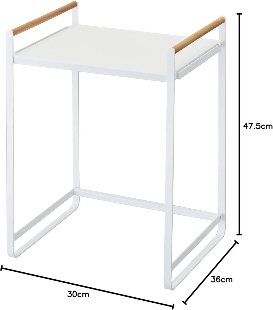 Yamazaki 3613 Tosca Allzweckregal, weiss, Stahl/Holz, Minimalistisches Design