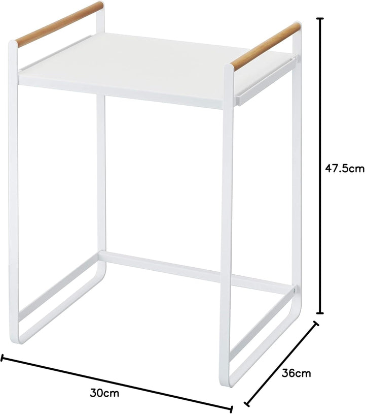 Yamazaki 3613 Tosca Allzweckregal, weiss, Stahl/Holz, Minimalistisches Design