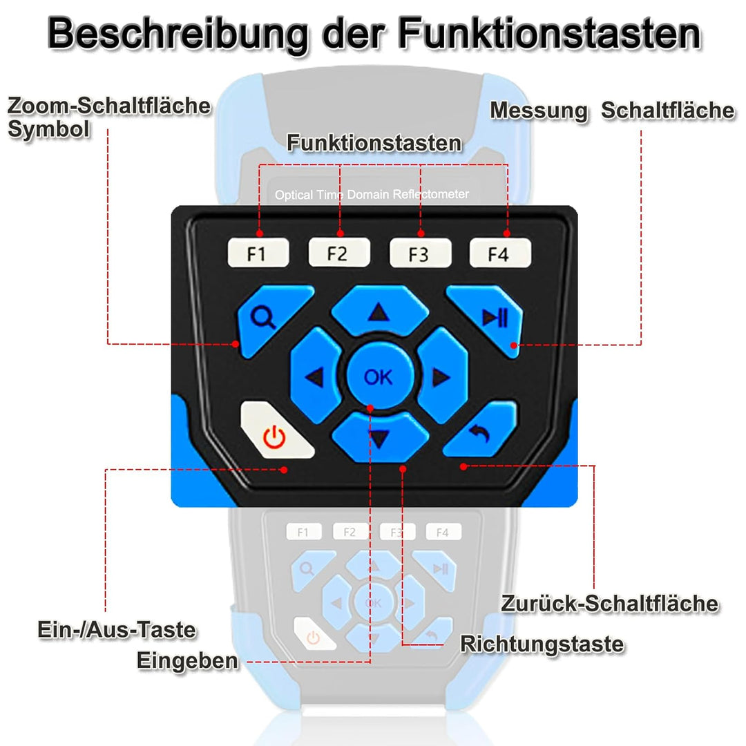 OTDR-Glasfaser-kabel-tester, 9-in-1-MultiFunktion OTDR für FTTx 1310/1550nm, 24/22dB, Bis 60KM, Opti