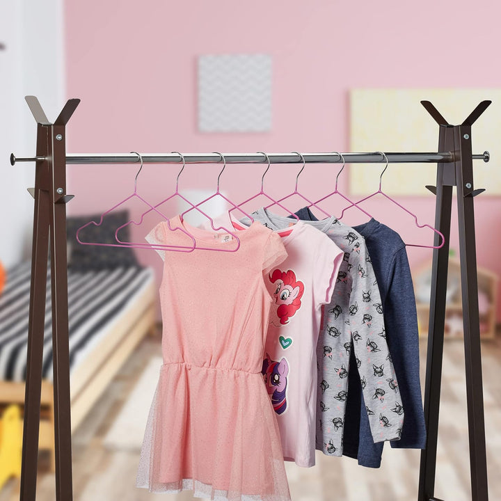 Relaxdays 40 x Kinderkleiderbügel, platzsparende Drahtbügel Jungen, Babybügel mit Kerben, PVC-beschi