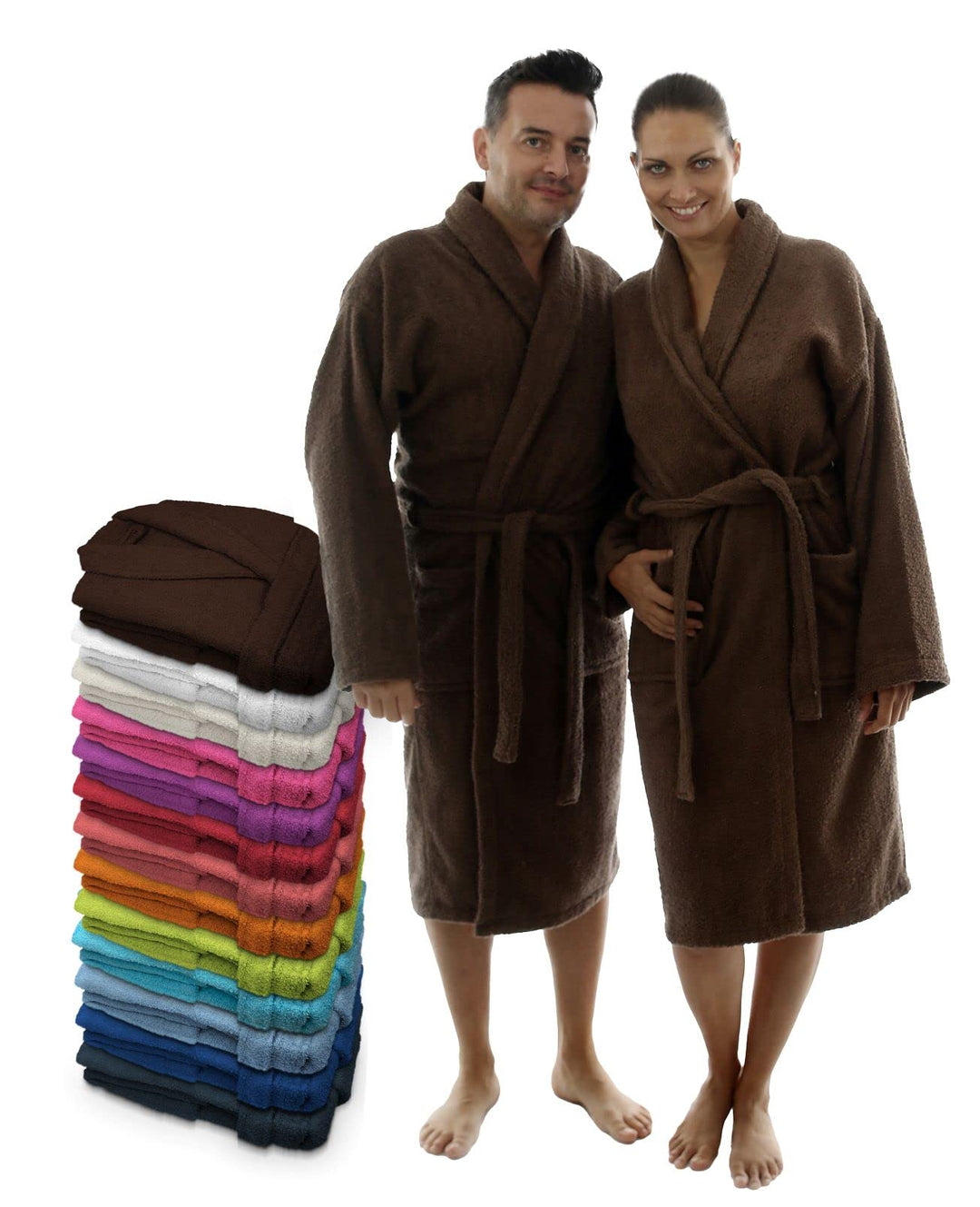 LEBENGOOD Bademantel für Damen, Herren, Unisex, Frottee 100% Baumwolle, Weicher Morgenmantel Dusche,