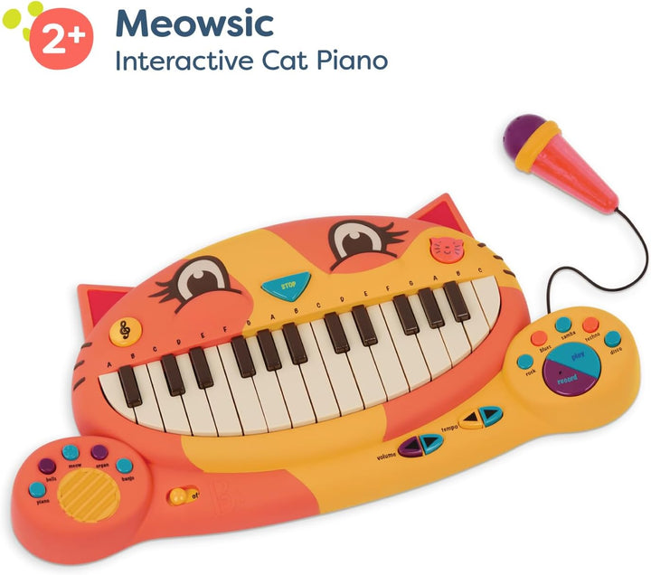 B. toys Meowsic Katzen Keyboard – Spielzeug Piano mit Mikrofon und Musik – Kinder Klavier Spielzeug