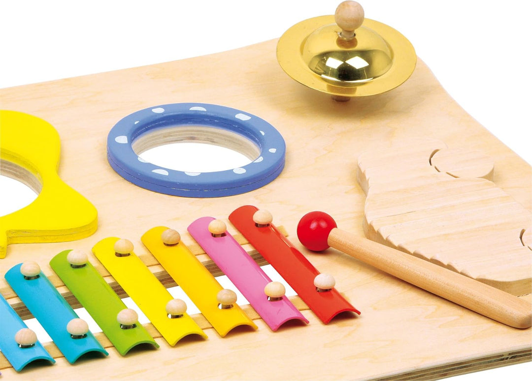 small foot 1166 Musiktisch aus Holz, inkl. Xylophon, Ratsche, Schelle, Trommel und Holzschlegl, ab 3