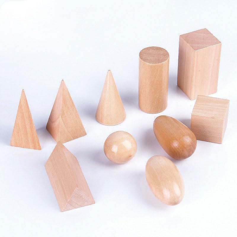 BOHS 3D-Formen-Ratespiel – Kofferpackung mit 10 Boxen – solide Figuren-Geometrie-Miniatur-Set in Mys