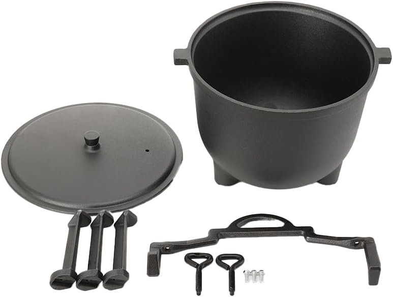LALABU Gulaschkanone, 10L Gulaschkessel mit Abnehmbarer Aufhäng-/Tragegriff,Camping Cooking Set mit