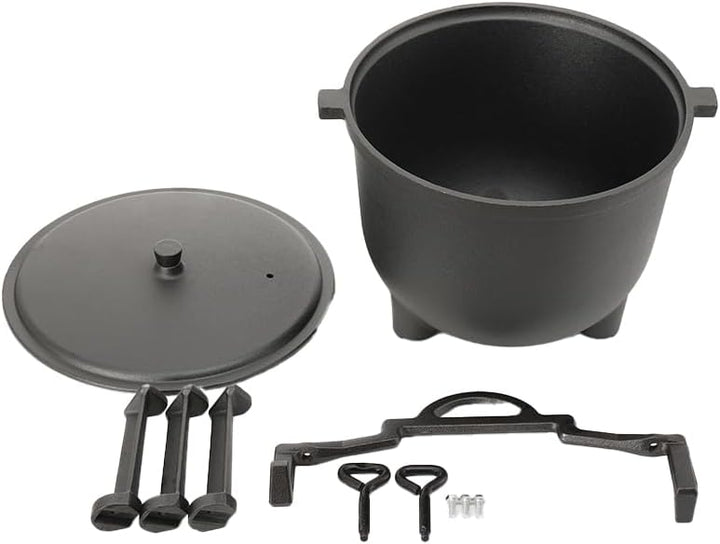 LALABU Gulaschkanone, 10L Gulaschkessel mit Abnehmbarer Aufhäng-/Tragegriff,Camping Cooking Set mit