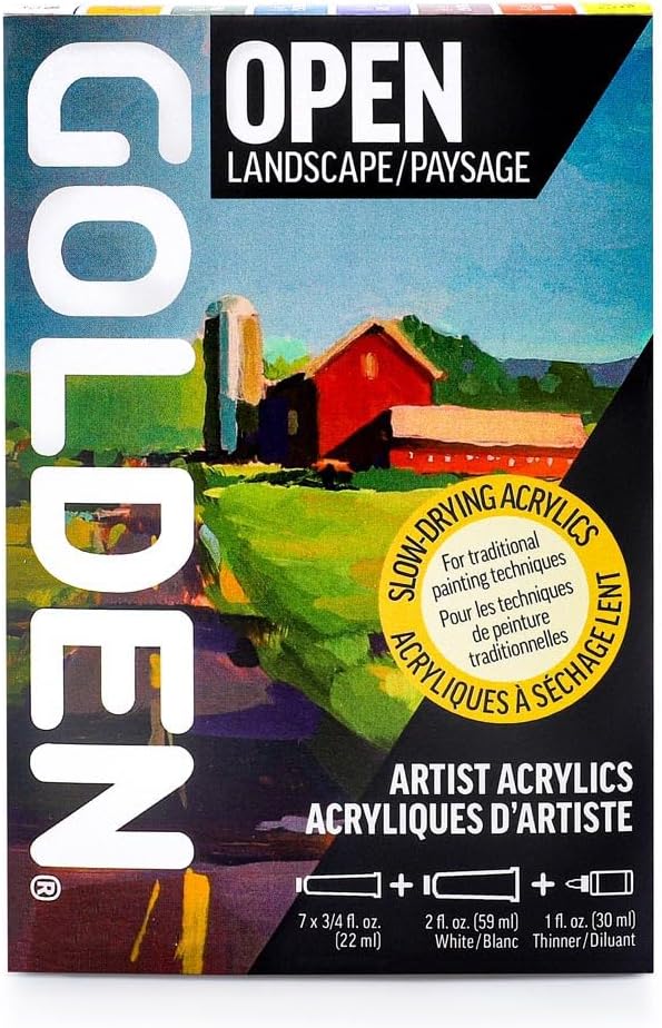 Golden Artist Colors, Offenes langsam trocknendes Acryl, 7-farbiges Querformat-Set mehrfarbig, mehrf