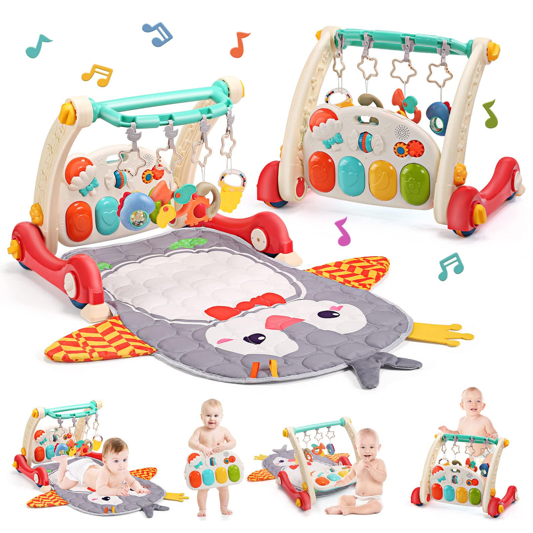 CUTE STONE Spiel-Fitnessstudio für Babys, Klavier, Trittbrett, Lernmatte für Babys, Musikaktivitäten