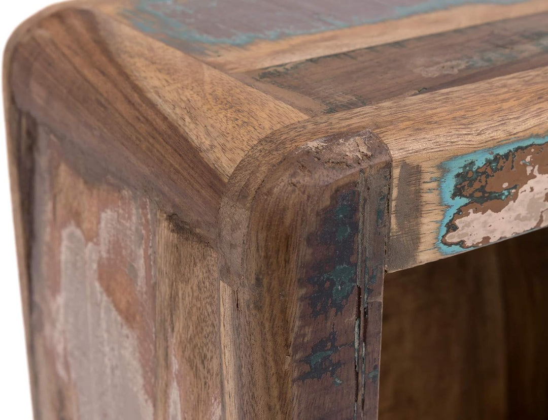 Woodkings® Bad Hängeschrank Kalkutta mit Fach recyceltes Holz bunt rustikal Hängebad Badhochschrank