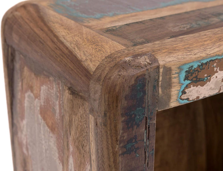 Woodkings® Bad Hängeschrank Kalkutta mit Fach recyceltes Holz bunt rustikal Hängebad Badhochschrank