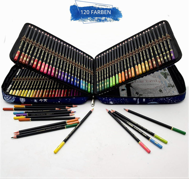 ZZONEART 120 Buntstifte Set mit Premium Zipper federtasche,Professionelles farbstift Zeichnen-Set fü