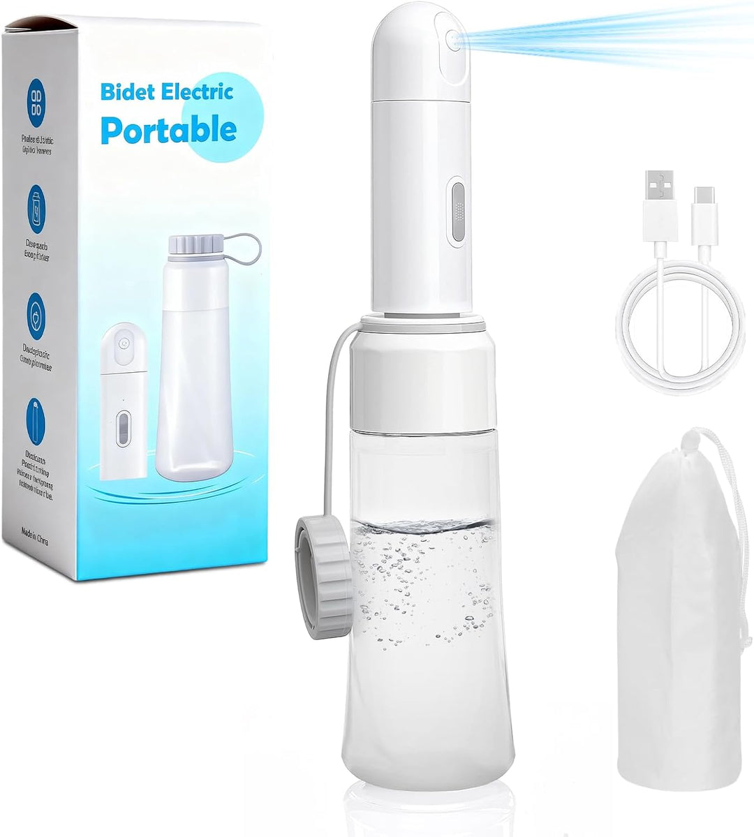 Tragbares Bidet, Elektrische Po Dusche, Tragbares Bidet Reise-Bidet, Reise Bidetflasche Mit 350mL Re