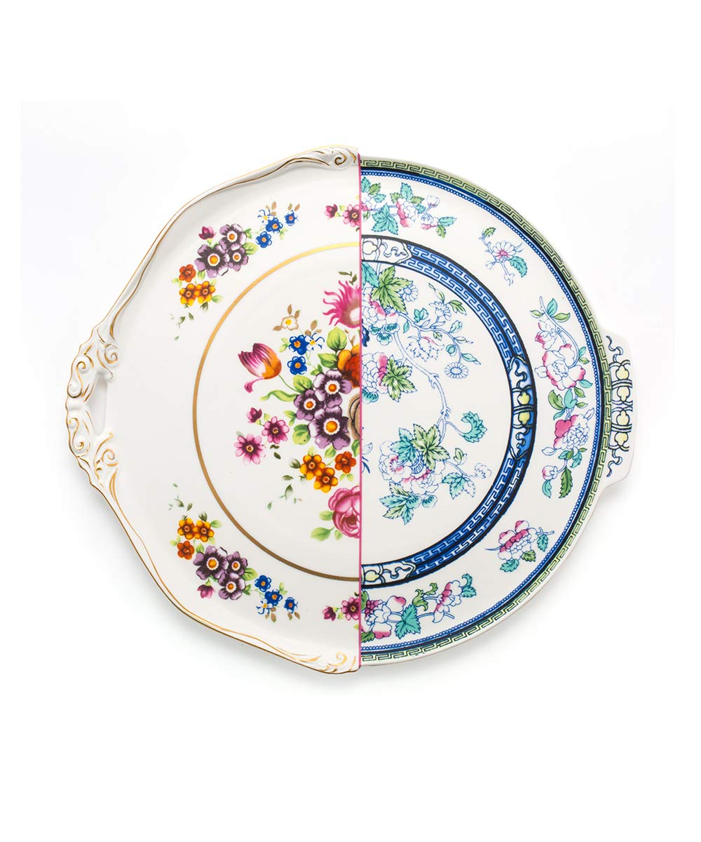 Seletti Tablett aus Porzellan, rund, „Hybrid-Dorotea“, Ø 35 cm