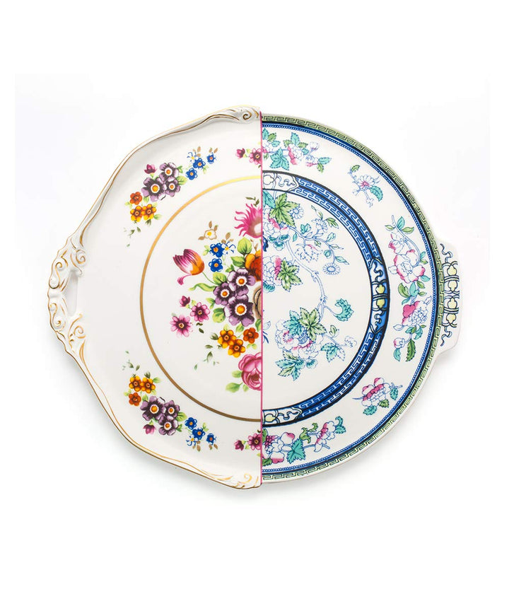Seletti Tablett aus Porzellan, rund, „Hybrid-Dorotea“, Ø 35 cm