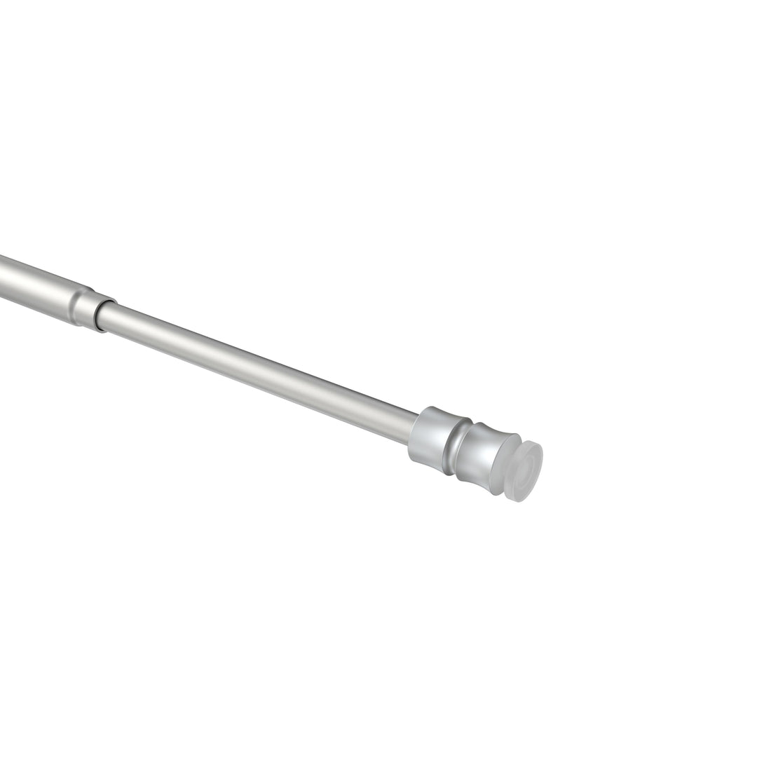 Interdeco Klemmstangen (2 Stück), Klemmfix Scheibenstangen mit Gummistopfen Silbergrau in 8/6 mm Ø,
