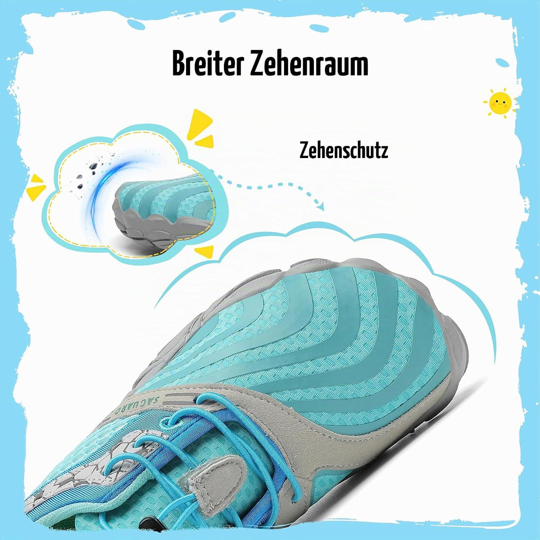 SAGUARO Jungen Mädchen Barfussschuhe Atmungsaktiv Badeschuhe für Kinder Gr.24-36 26 EU Blau, 26 EU B