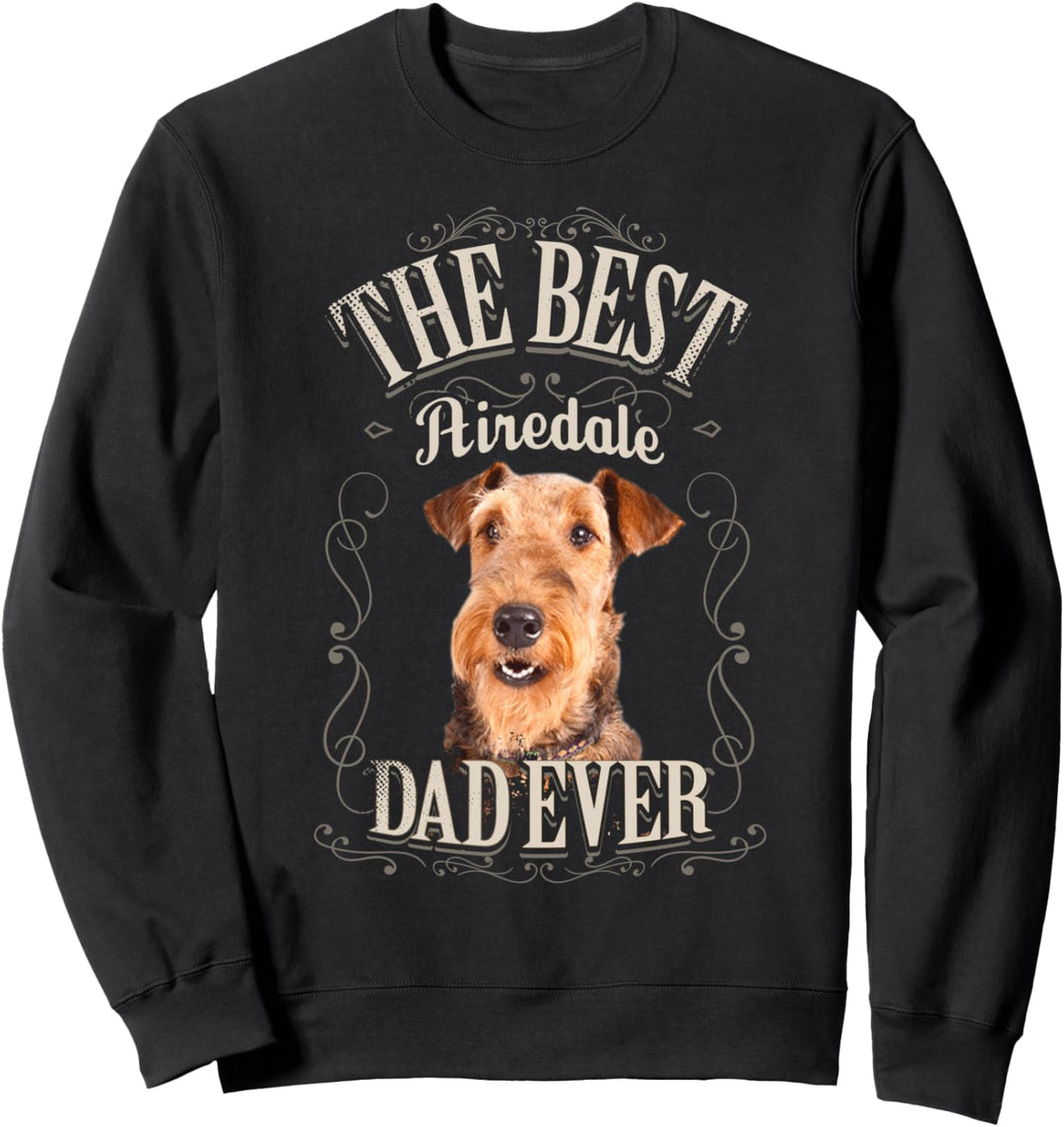 Beste Airedale Papa Aller Airedale Terrier Geschenk Vintage Sweatshirt