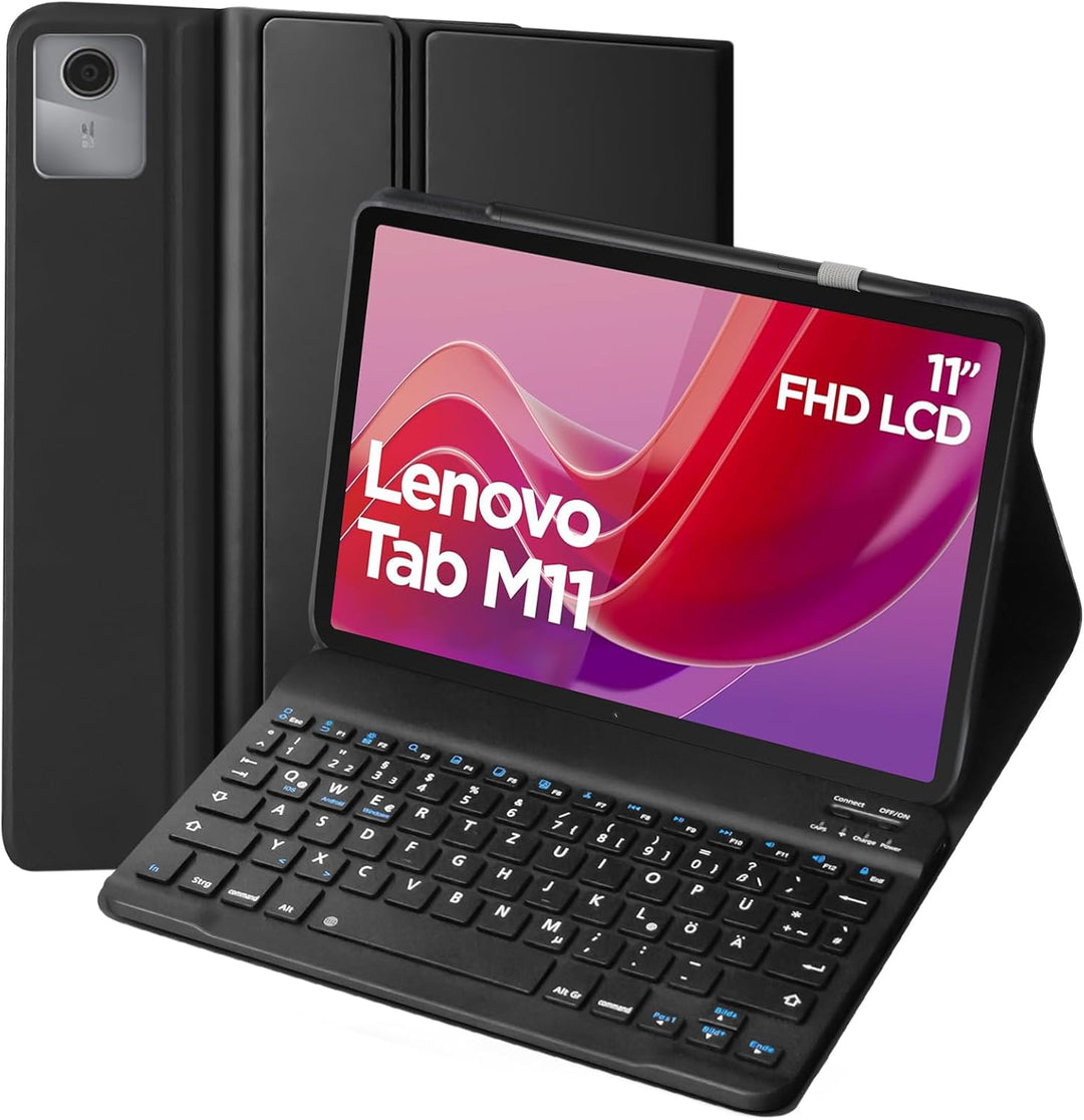 KTOITION Hülle mit Tastatur für Lenovo Tab M11 11 Zoll 2024 (TB330FU/TB330XU), Schutzhülle mit Magne