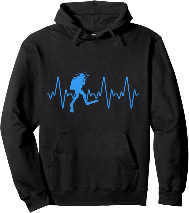 Taucher Herzschlag Gerätetauchen Geschenk Pullover Hoodie