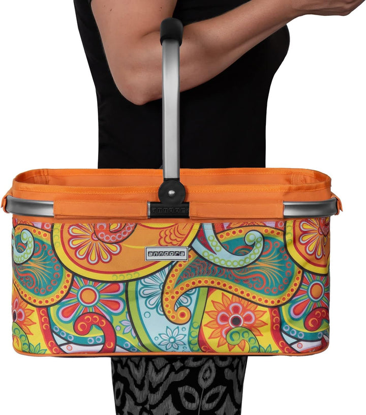 anndora Einkaufskorb PAISLEY 22 Liter - orange gemustert Paisley Orange
