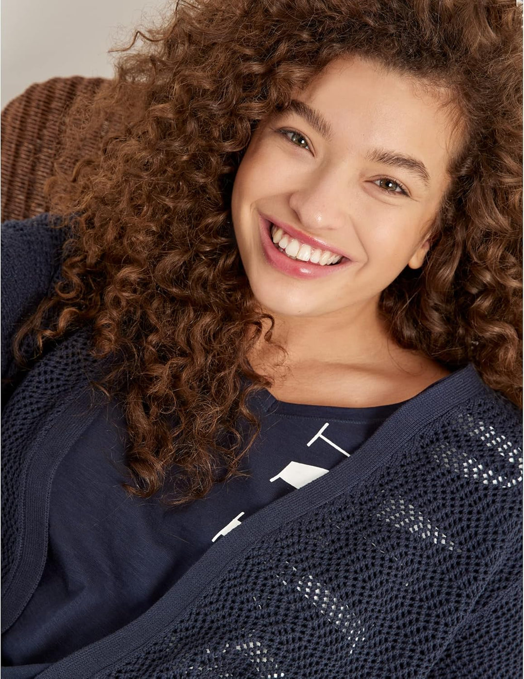 Samoon Damen Jacke Strick 50 Blue Berry, 50 Blue Berry
