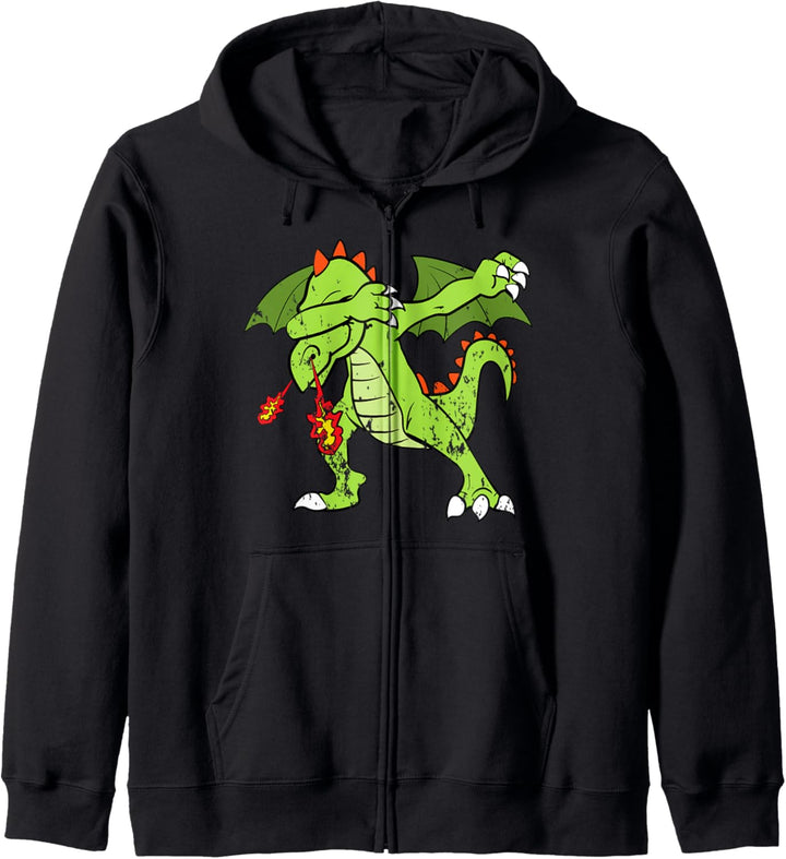 Cool Retro Vintage Grunge Style Dabbing Dab Drachen Tier Fun Kapuzenjacke