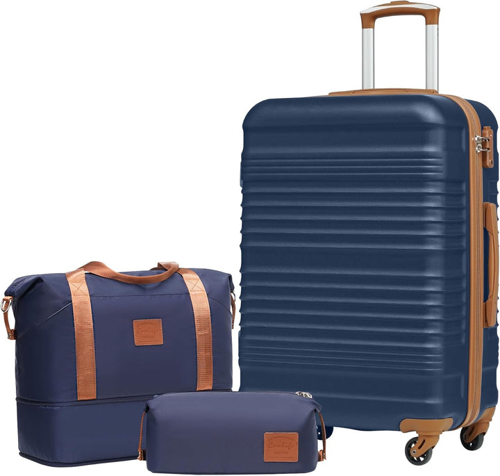 COOLIFE Koffer-Set Trolley Koffer ABS Hartschale Reisekoffer 4 Rollen TSA-Schloss einziehbarer Troll