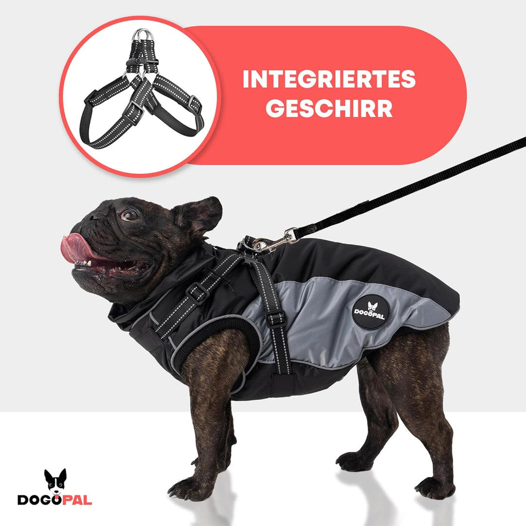 DOGOPAL Regenmantel Hund mit Integriertem Geschirr – Wasserdichter Hunderegenmantel, Winddichter Hun
