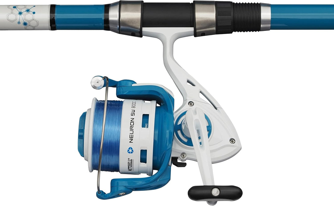 Mitchell Neuron SW II Surf-Ruten- und Rollen-Kombination | Salzwasser-Surf-Angel-Set | 1+1-Lager-Rol