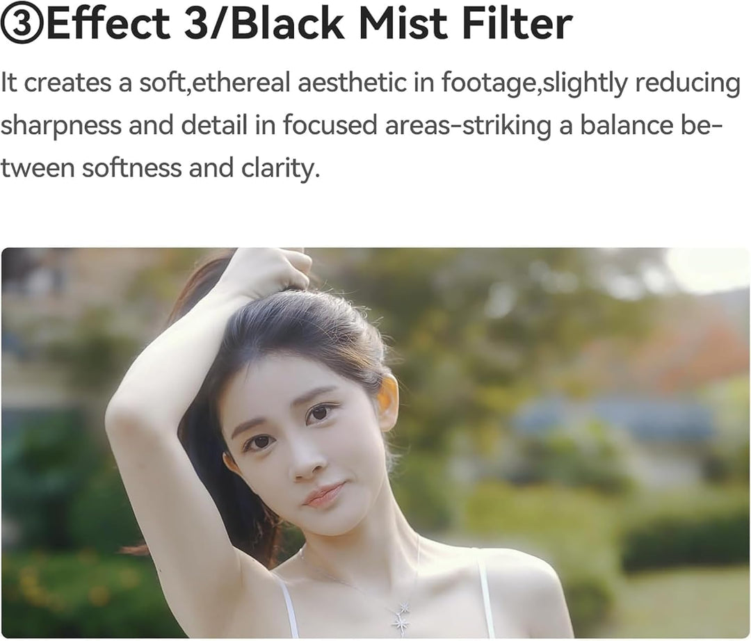 Kase 77 mm Filter 3-in-1 VND+CPL + Black Mist mit Adapterring 72 – 77 mm, variabel 1,5-8 Stops (ND3-