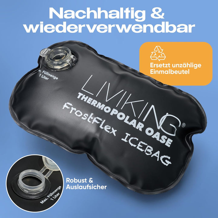 XXL Eisbad Eiswürfelbeutel 3/6/9er Set [Wiederverwendbare Eiswürfel Bags mit innovativer Eismengen-T