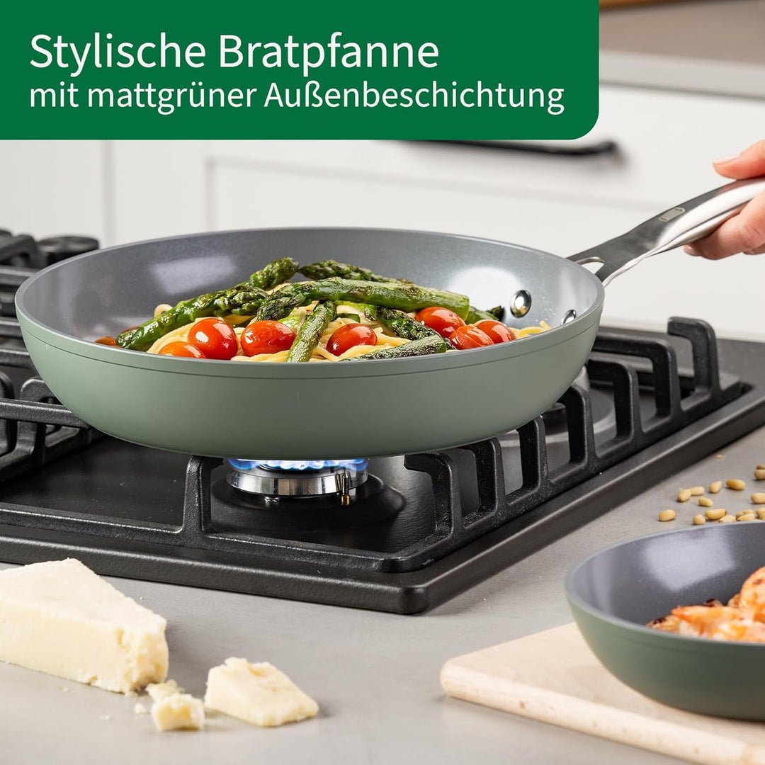 Chefkoch trifft Fackelmann Keramikpfanne Stuttgart Ø 20 cm – Hochwertige Antihaftbeschichtung, 100%