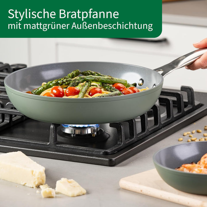 Chefkoch trifft Fackelmann Keramikpfanne Stuttgart Ø 20 cm – Hochwertige Antihaftbeschichtung, 100%