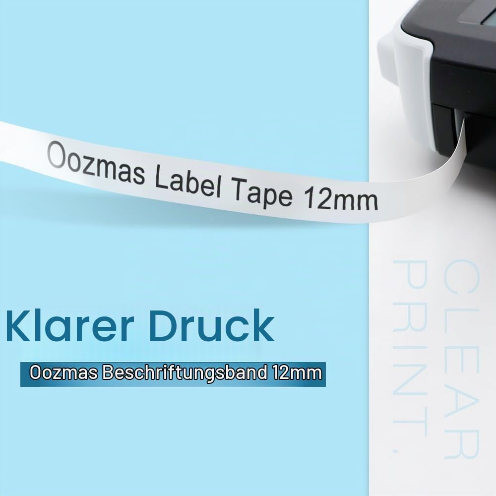 Oozmas a45013 S0720530 kompatible mit Dymo Etikettenband labelmanager 160 als Ersatz für Dymo D1 12m
