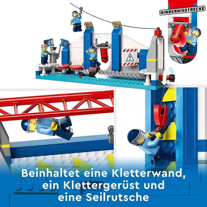 LEGO 60372 City Polizeischule Spielset mit Hindernisstrecke, Pferd-Figur, Spielzeug-Auto und 6 Minif