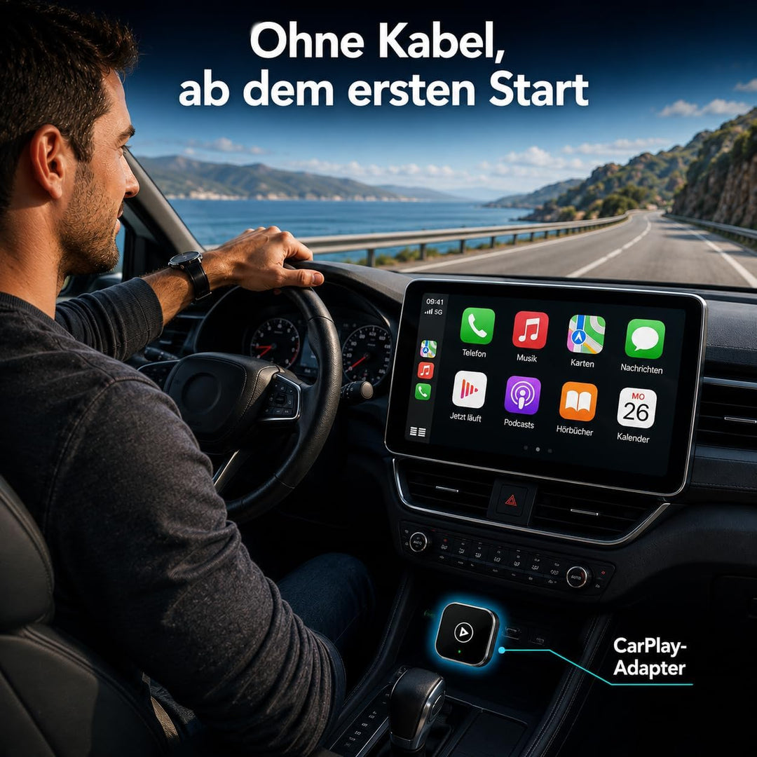 Carplay Wireless Adapter 2-in-1 Mini 2026, Android Auto Wireless Adapter, Plug &amp; Play, schnelle Wied