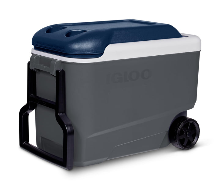 Igloo Maxcold 40 Roller Passiv-Kühlbox mit Rollen, 38 Liter, Blau, für Camping, Arbeit, Freizeit und