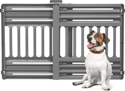 Iris Ohyama, Sicherheitsgitter, Kunststoff-Treppenabsperrung (PP) für Hunde, Katzen, B61 x T5 x H64