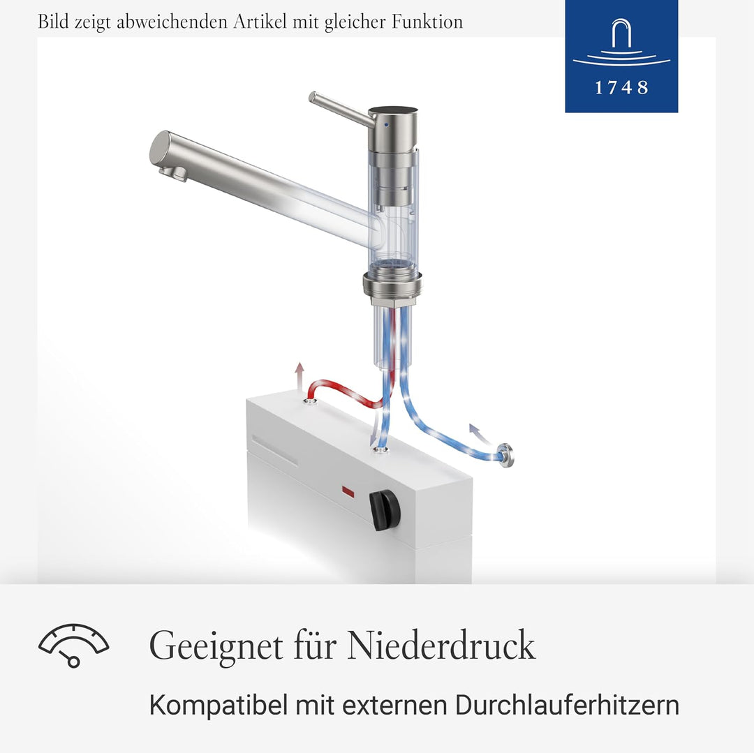 Villeroy &amp; Boch Como Shower Einhand-Spültischbatterie Edelstahl massiv Niederdruck 925211LC Edelstah